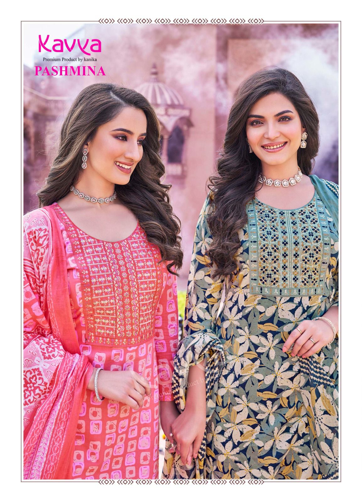 Pashmina Vol 6 By Kavya Embroidery Neck Cotton Readymade Suits Wholesale Suppliers In Mumbai
